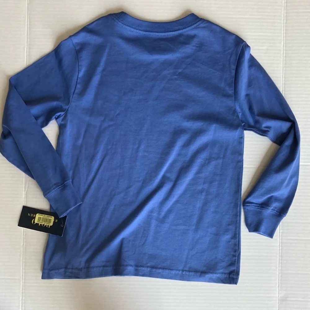 Boys Ralph Lauren Blue Long Sleeve Crew Neck Shirt Size 6